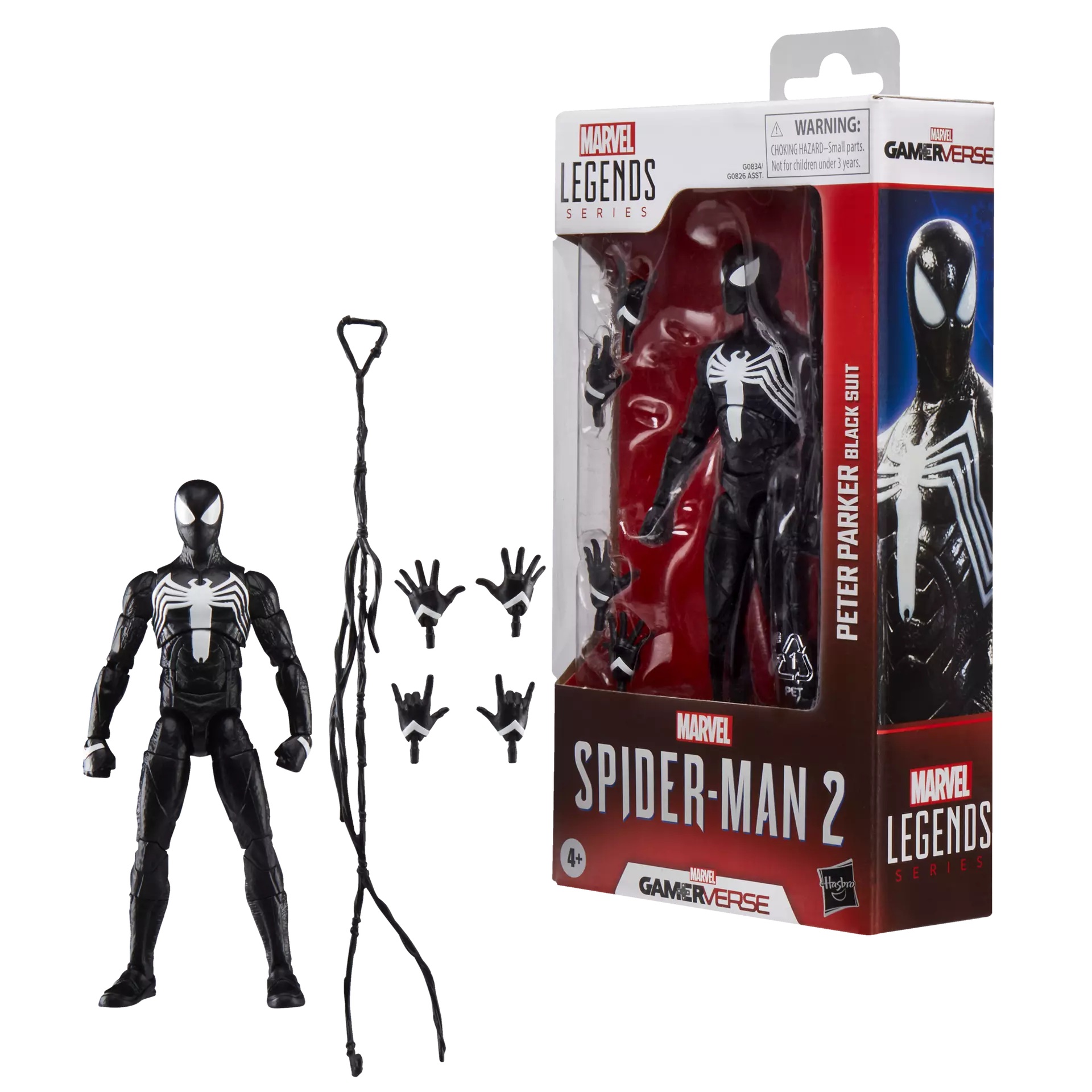 Hasbro's Marvel Legends Series Gamerverse Peter Parker in Black Suit 6 - inch Collectible Action Figure for Fans and Collectors