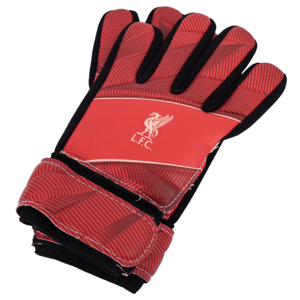 Liverpool FC Youth Goalkeeper Gloves with Latex Foam Palm and Elastic Strap