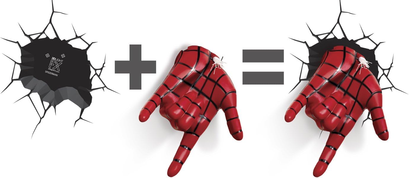 Marvel 3D Wall-Mounted Decorative Lighting with Spiderman's Hand Design