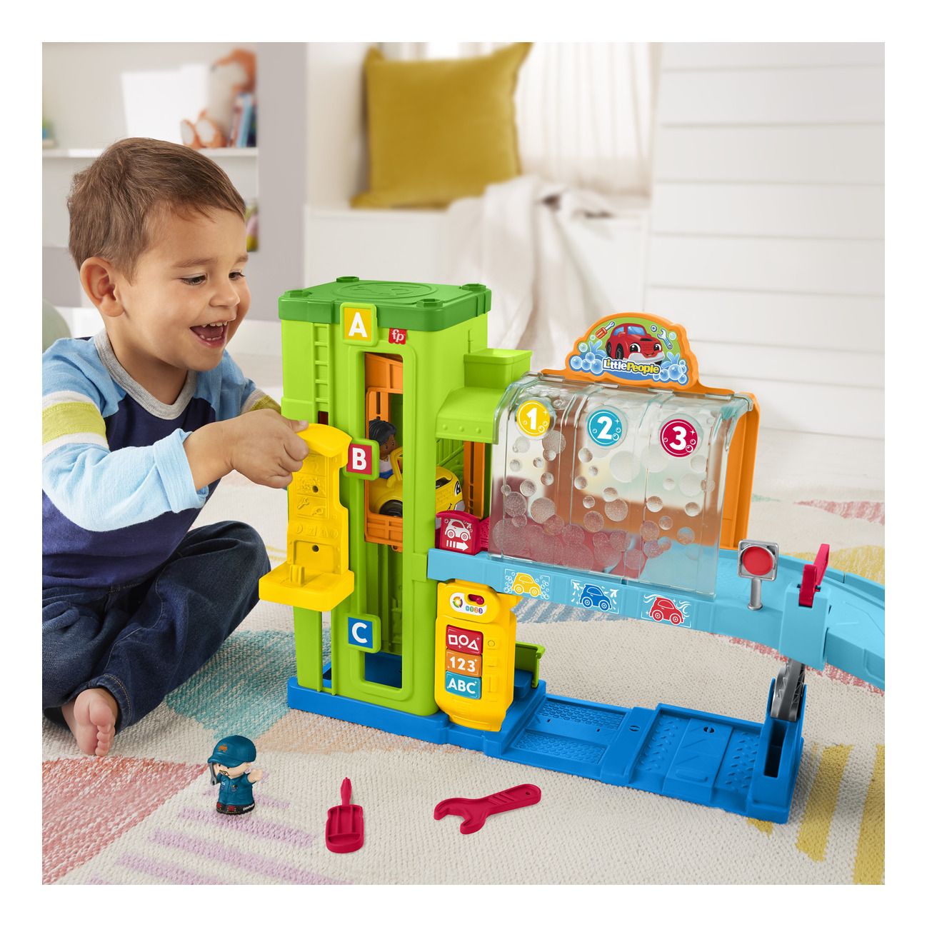 Fisher Price Little People Interactive Light-Up Learning Garage Playset