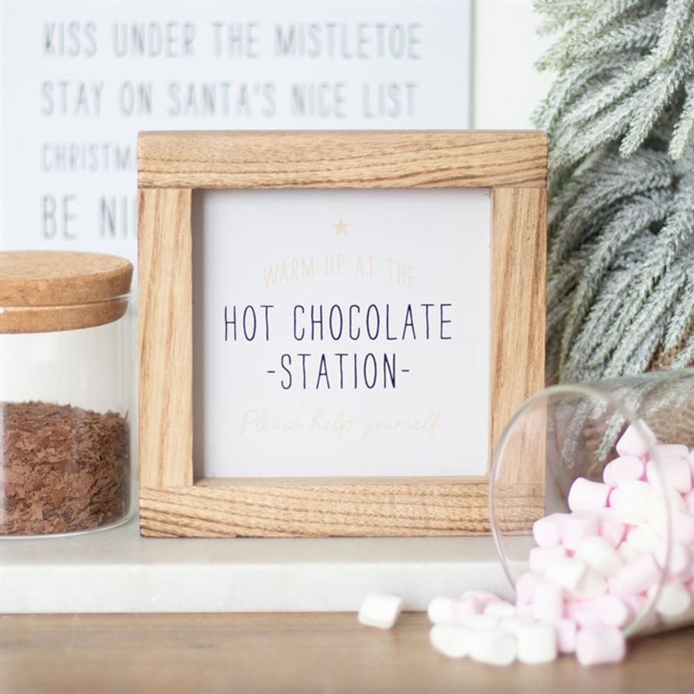 Festive Wooden Sign for Your Hot Chocolate Station