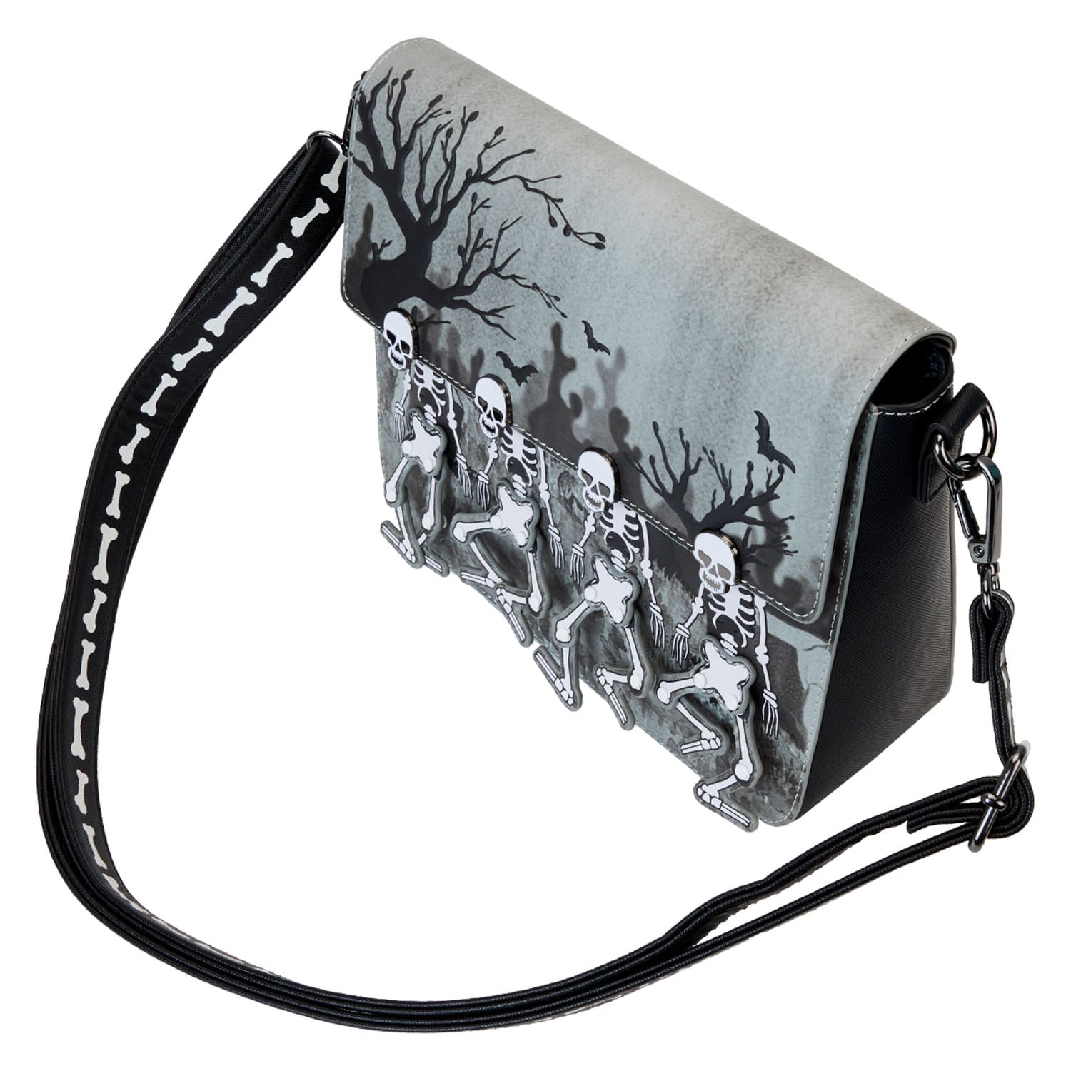 Loungefly Disney Glow-in-the-Dark Skeleton Dance Adjustable Crossbody Bag