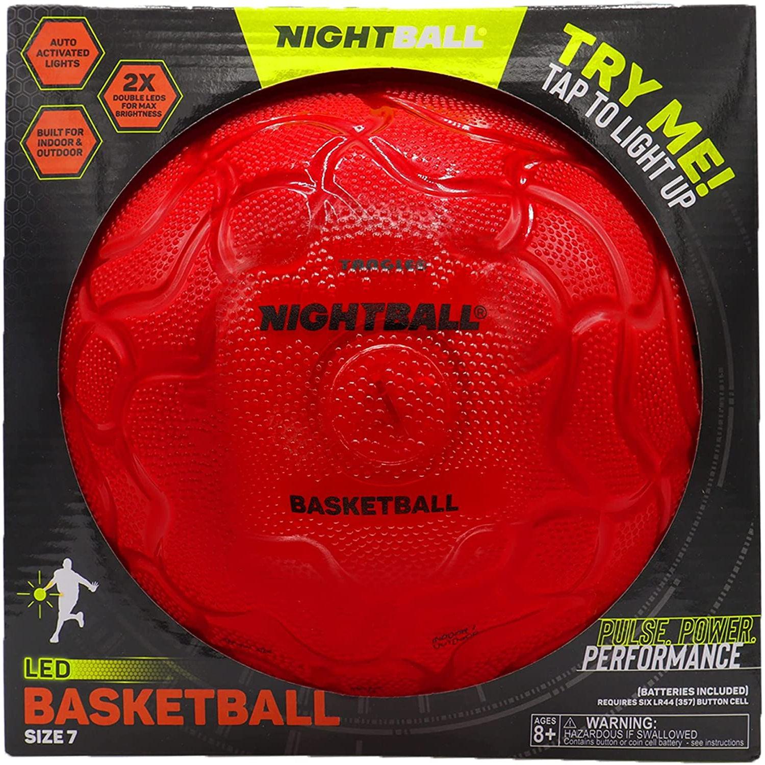 Red Glow-in-the-Dark Light-Up Basketball - NightBall for Enhanced Nighttime Play