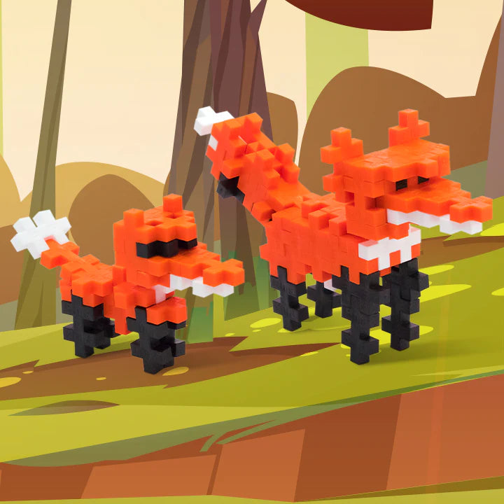 Red Fox-themed Plus-Plus Tube with 70 Pieces for Endless Creativity