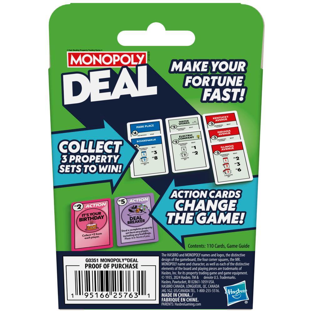 Fast - Paced Monopoly Deal Card Game for Ages 8 and Up, 2 - 5 Players