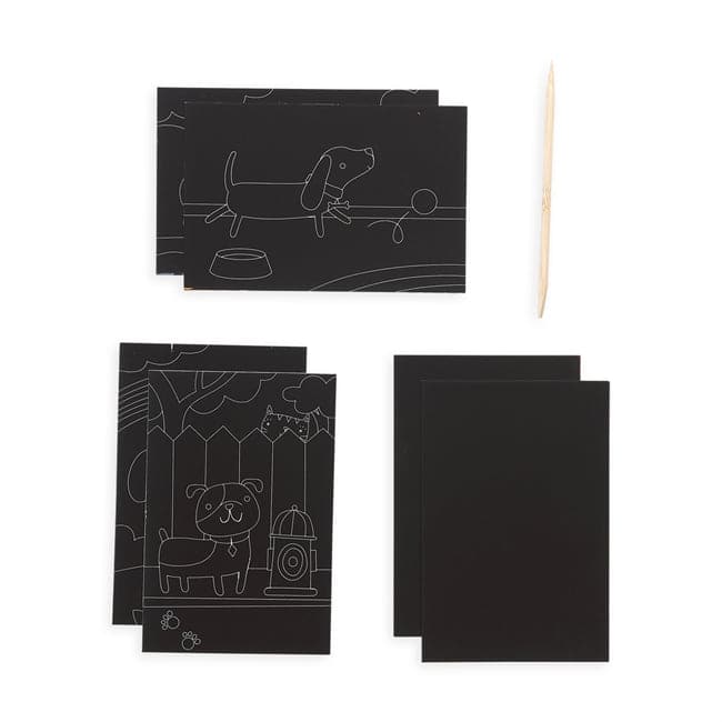 Mini Playful Pups Themed Scratch and Scribble Art Craft Kit for Kids