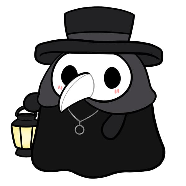7-Piece Mini Glow-in-the-Dark Plague Doctor Squishables