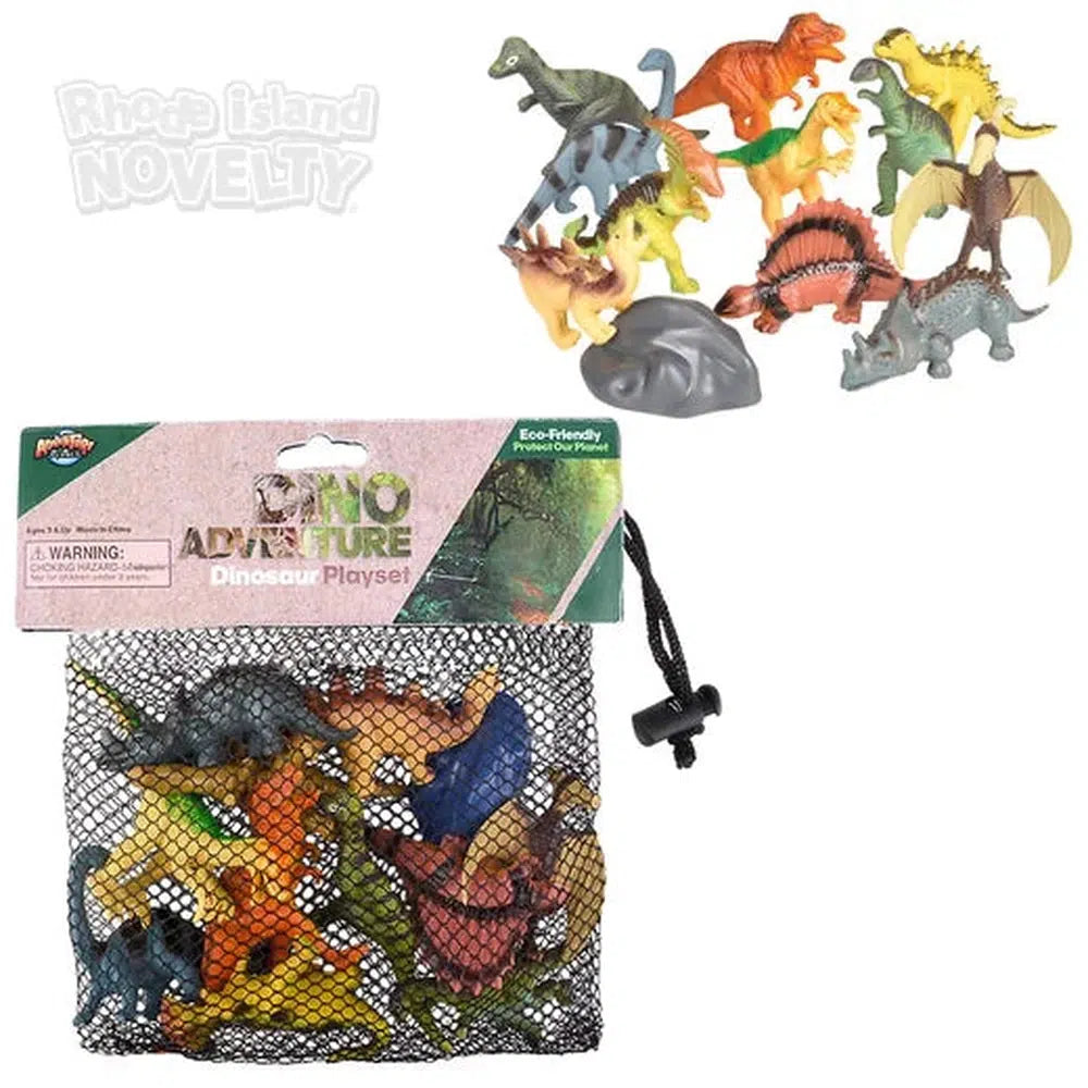 12-Piece Dinosaur Themed Mesh Bag Play Set Ideal for Various Occasions