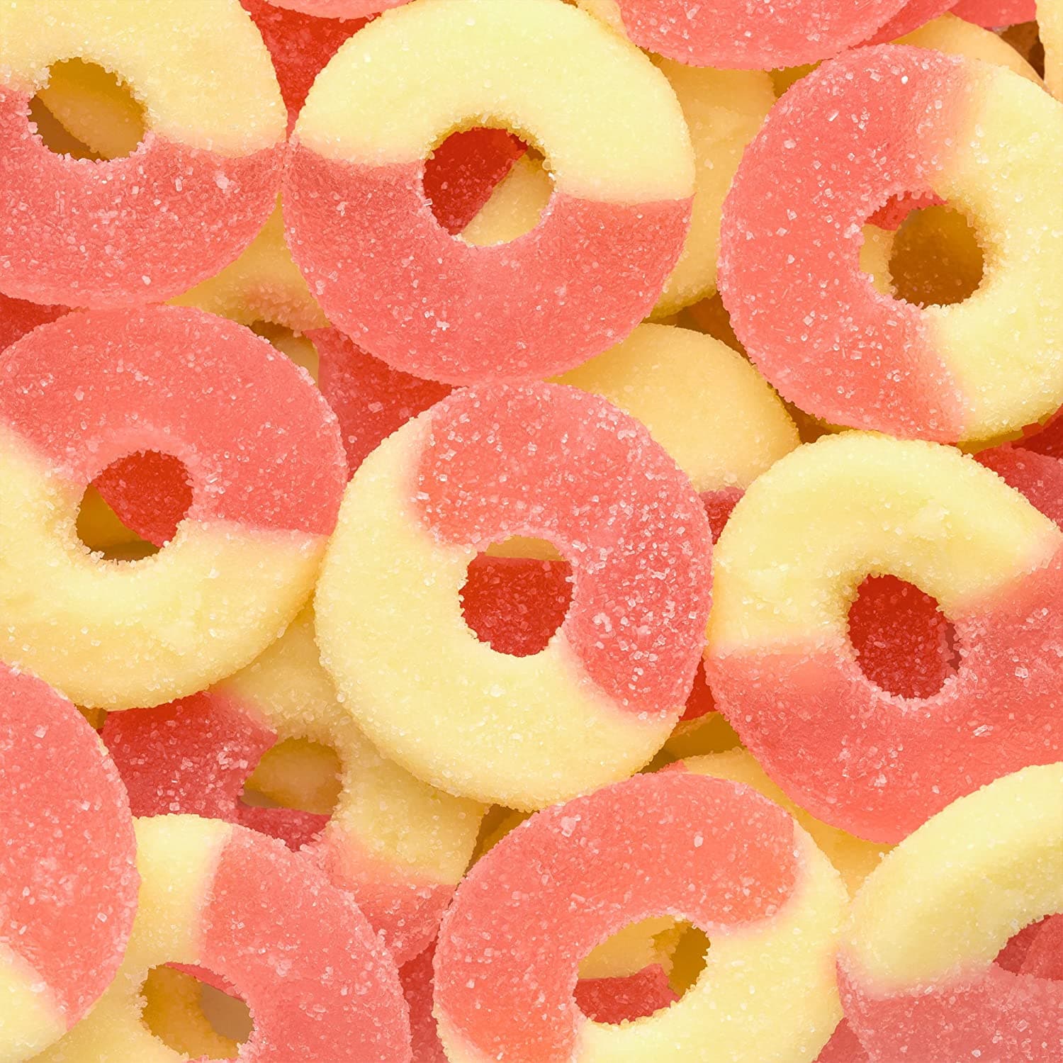 4.5 lb. Bag of Delicious Albanese Gummi Rings in Strawberry and Banana Flavors