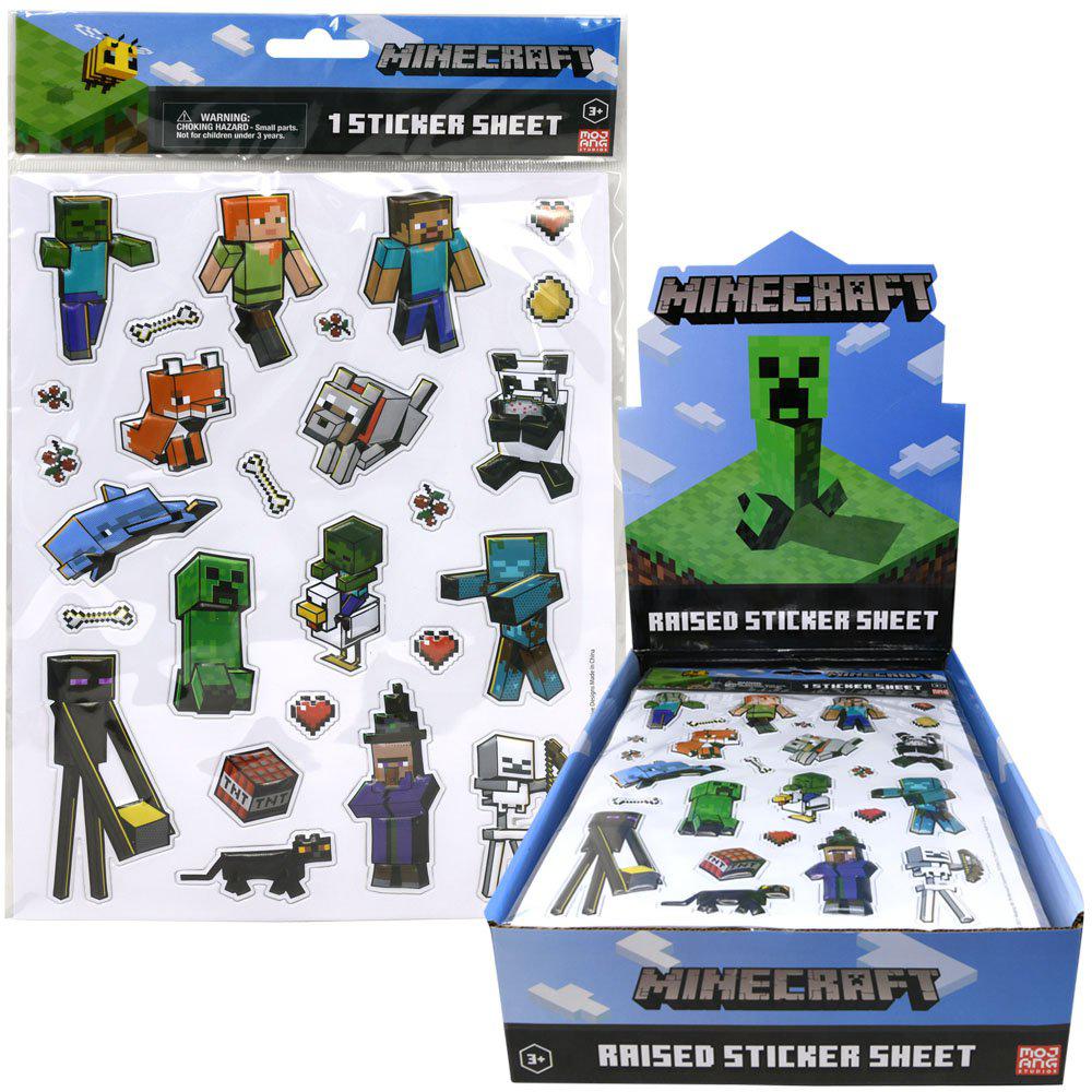 Cool Minecraft-themed Raised Decal Sticker Sheet for Personalizing Tech Gadgets