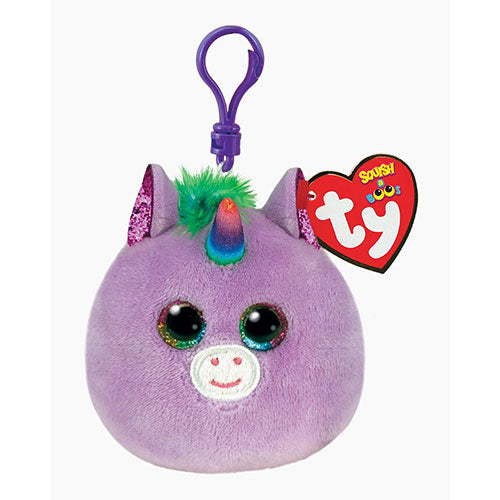 Squishy Toy - Purple Unicorn Rosette with 5 Clips