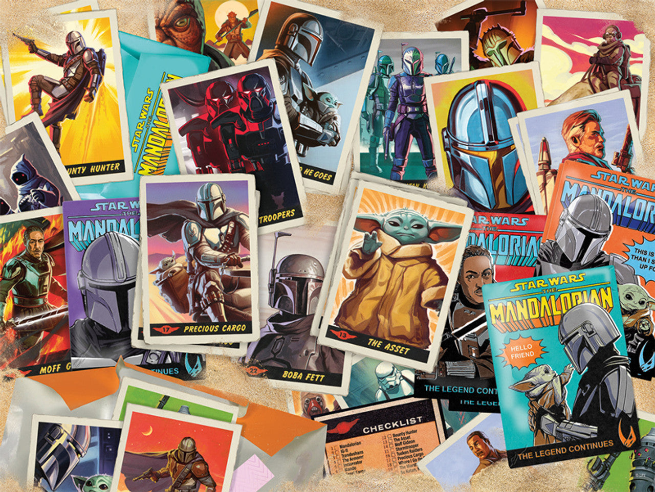 Star Wars: The Mandalorian Trading Card 400-Piece Family Jigsaw Puzzle