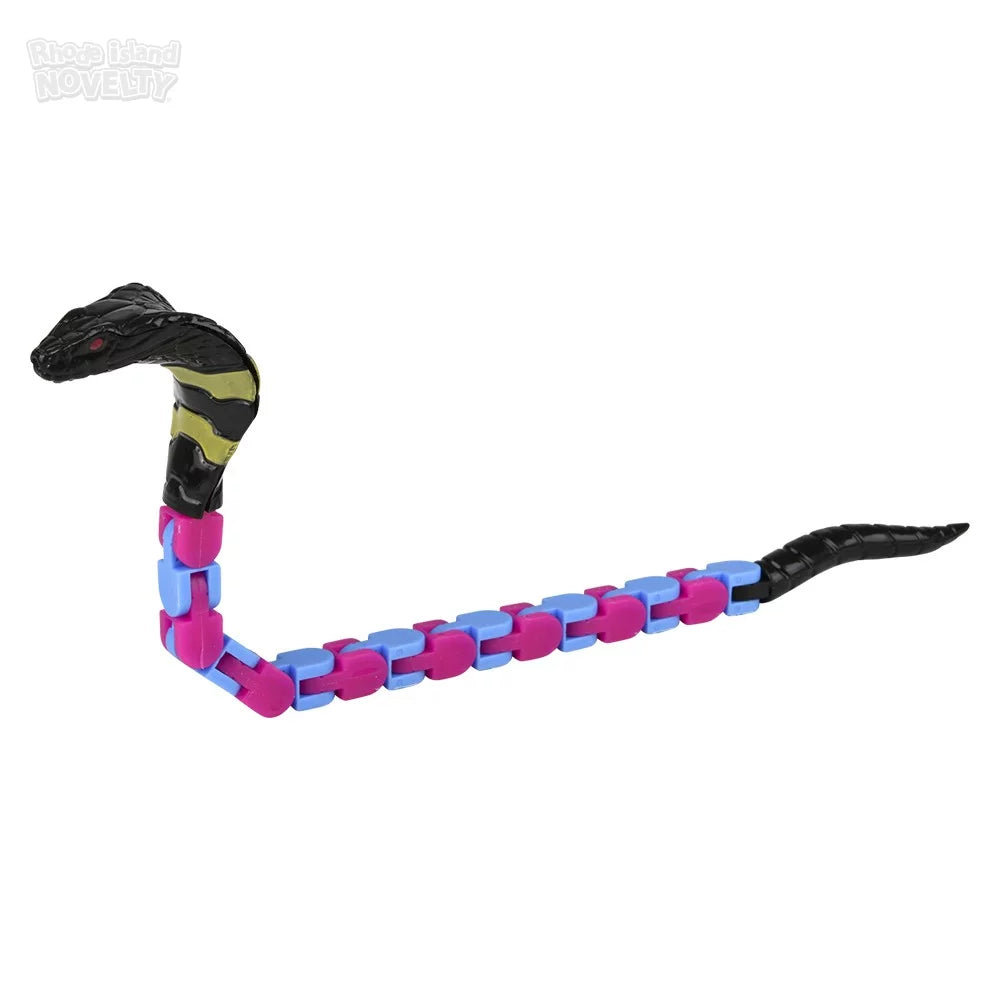 12-Piece Assorted Colors Snap & Click Snake Toys