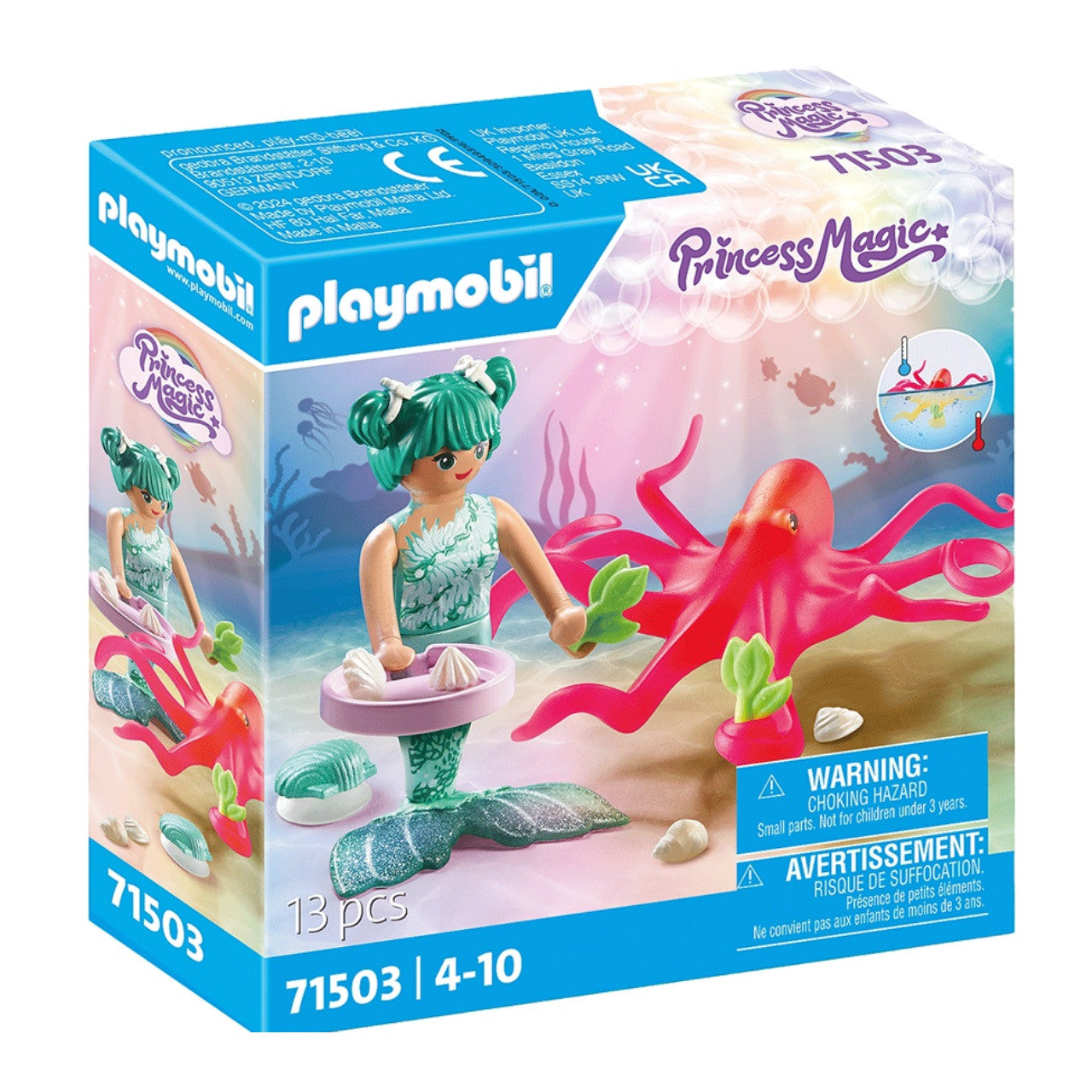 PLAYMOBIL Mermaid Toy Set with Color - Changing Octopus