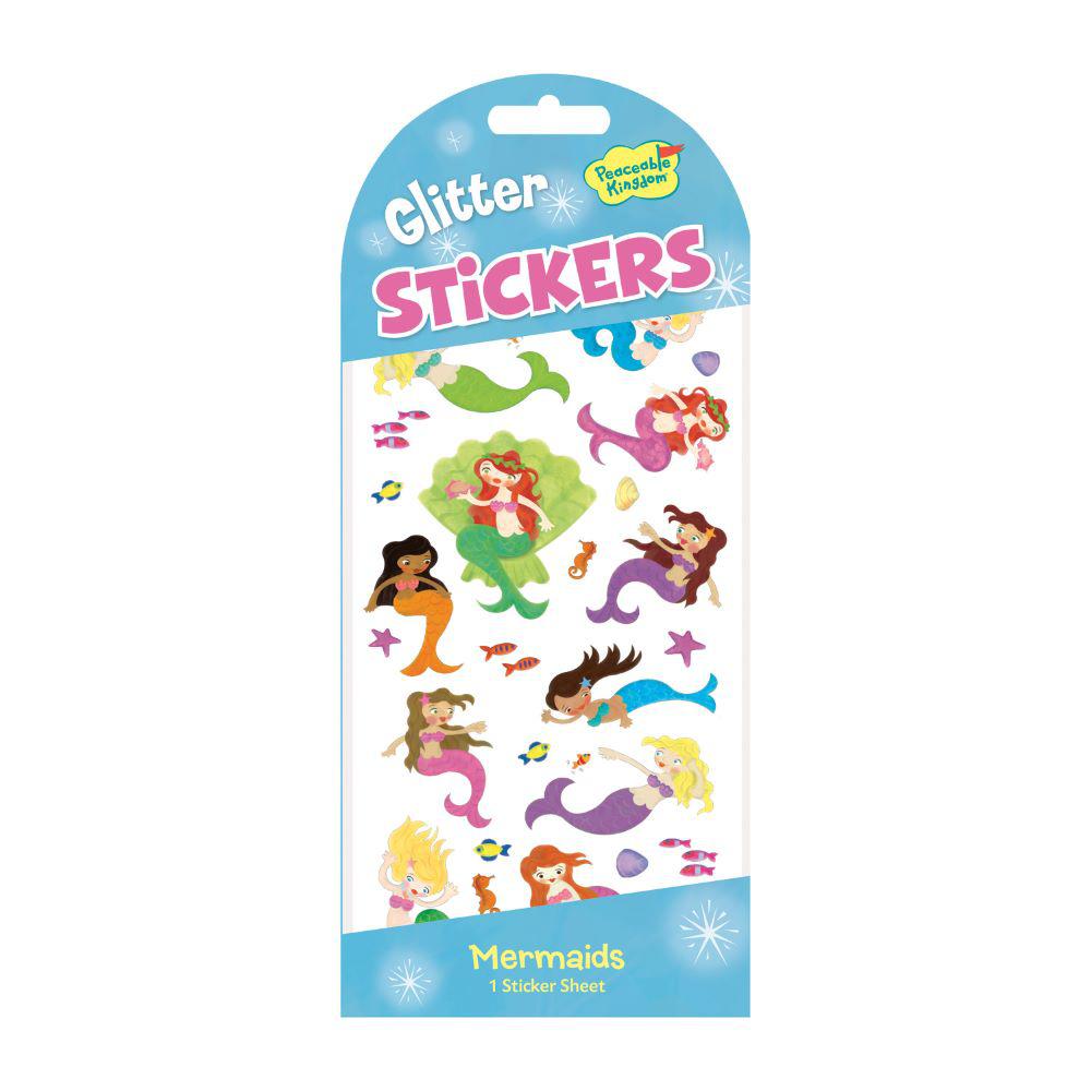Enchanting Mermaid Glitter Sticker Pack - A Glossy Underwater Treat