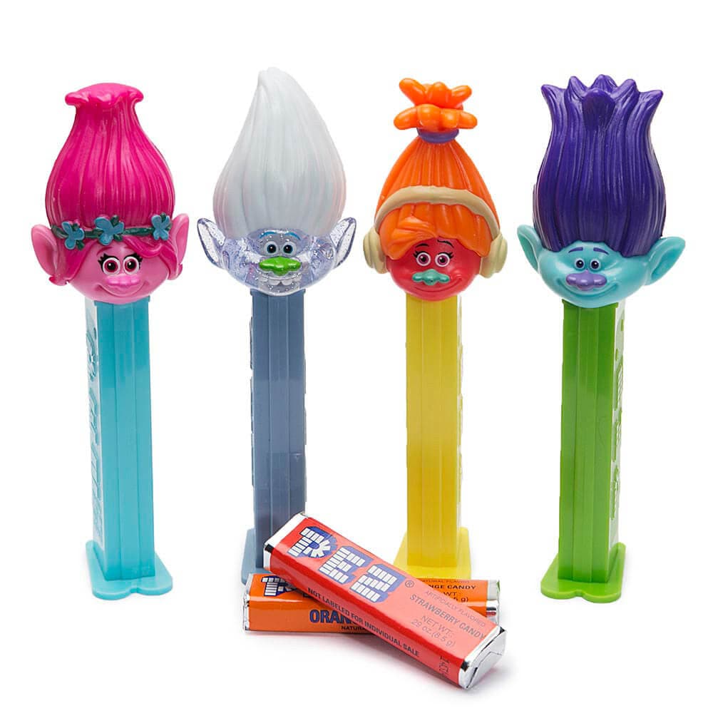Trolls-themed Pez Blister Card Candy Dispenser - Assorted Designs for All Ages