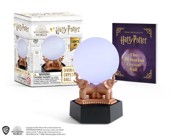 Collectible Harry Potter Divination Miniature Crystal Ball with Elephant Base and Included Book