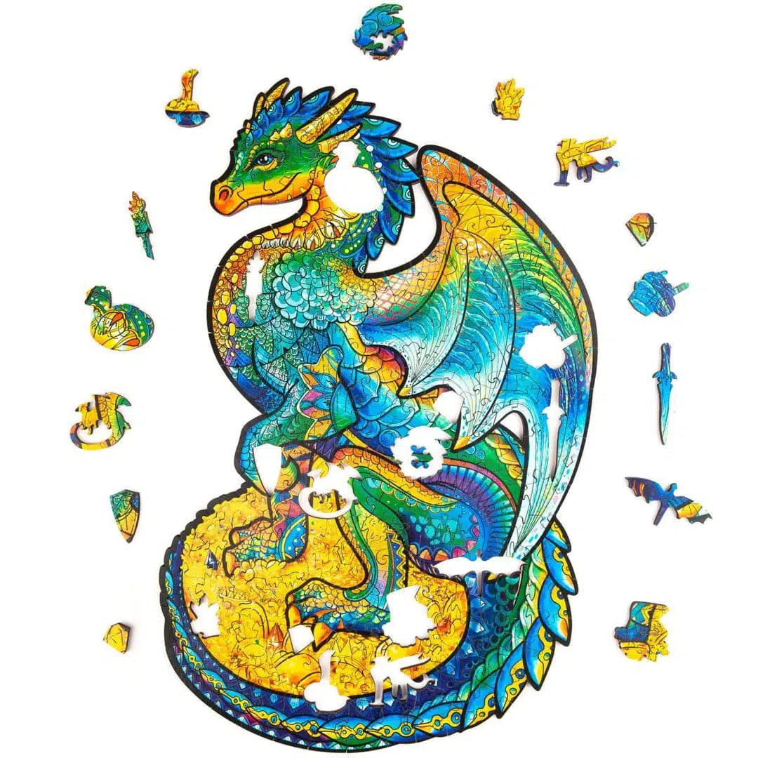 Exquisite Wooden Guarding Dragon Puzzle for All Ages