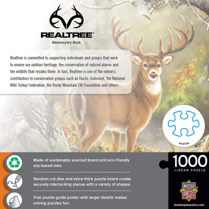 Realtree - 1000 Piece Backcountry Buck Puzzle with Hand - painted Art