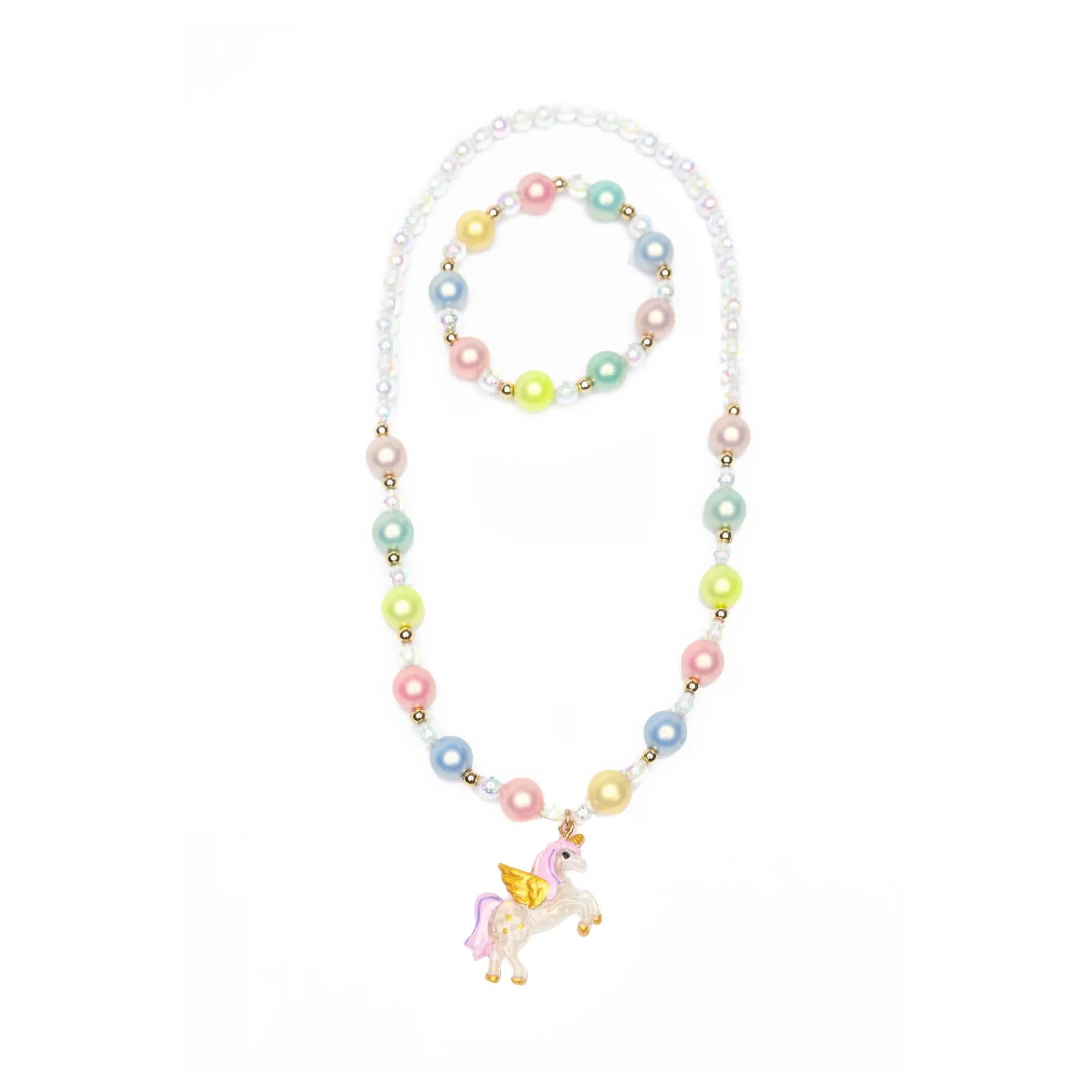Fantastic Colorful Unicorn-themed Necklace and Bracelet Jewelry Set