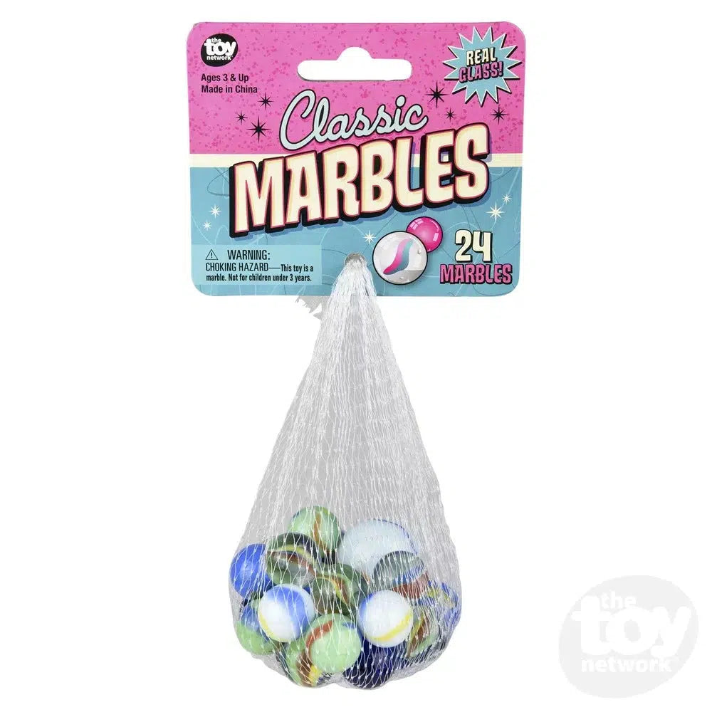 24-Piece Real Glass Marble Set - Ideal for Classroom or Game Prizes