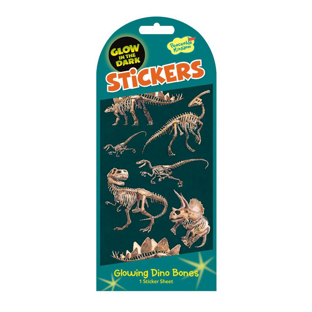 Outrageous Glow-in-the-Dark Dino Bones Sticker Pack for Fun