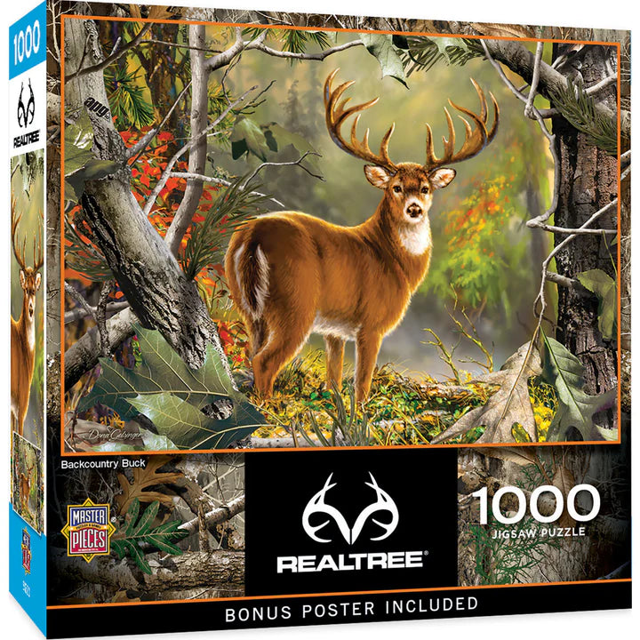 Realtree - 1000 Piece Backcountry Buck Puzzle with Hand - painted Art