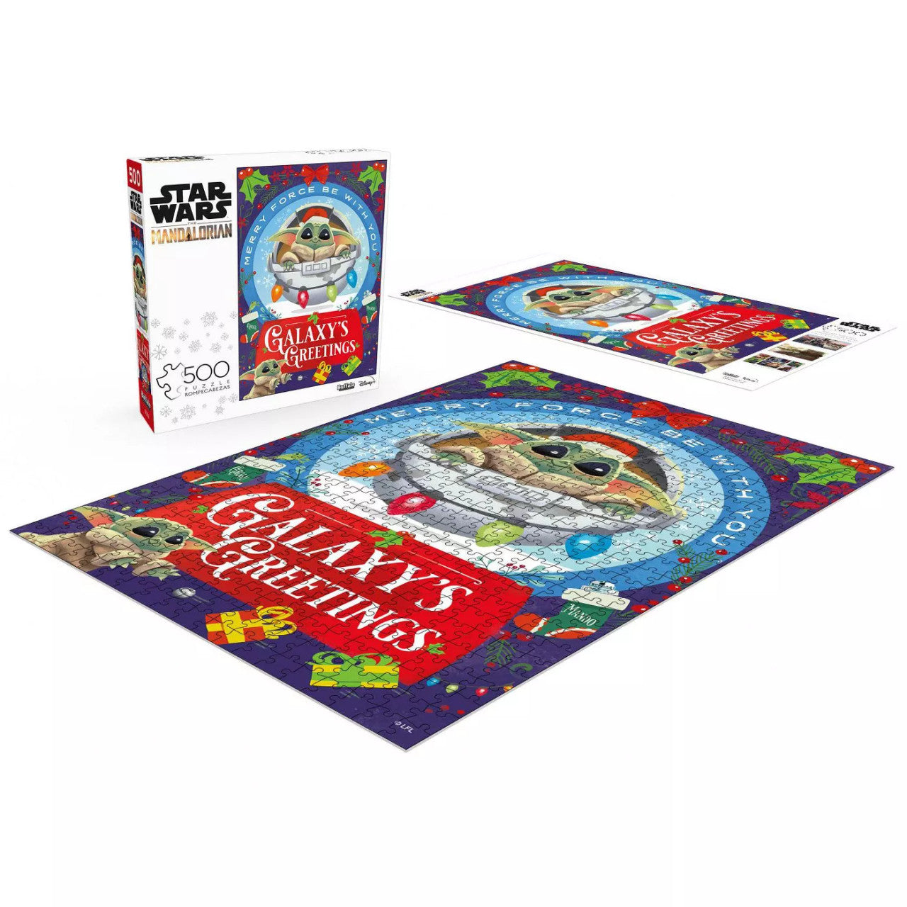 Star Wars: The Mandalorian - Galaxy's Greetings 500 Piece Jigsaw Puzzle for Holiday Fun