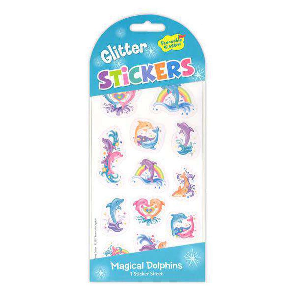 Enchanting Magical Dolphin Glitter Sticker Pack for All Ages