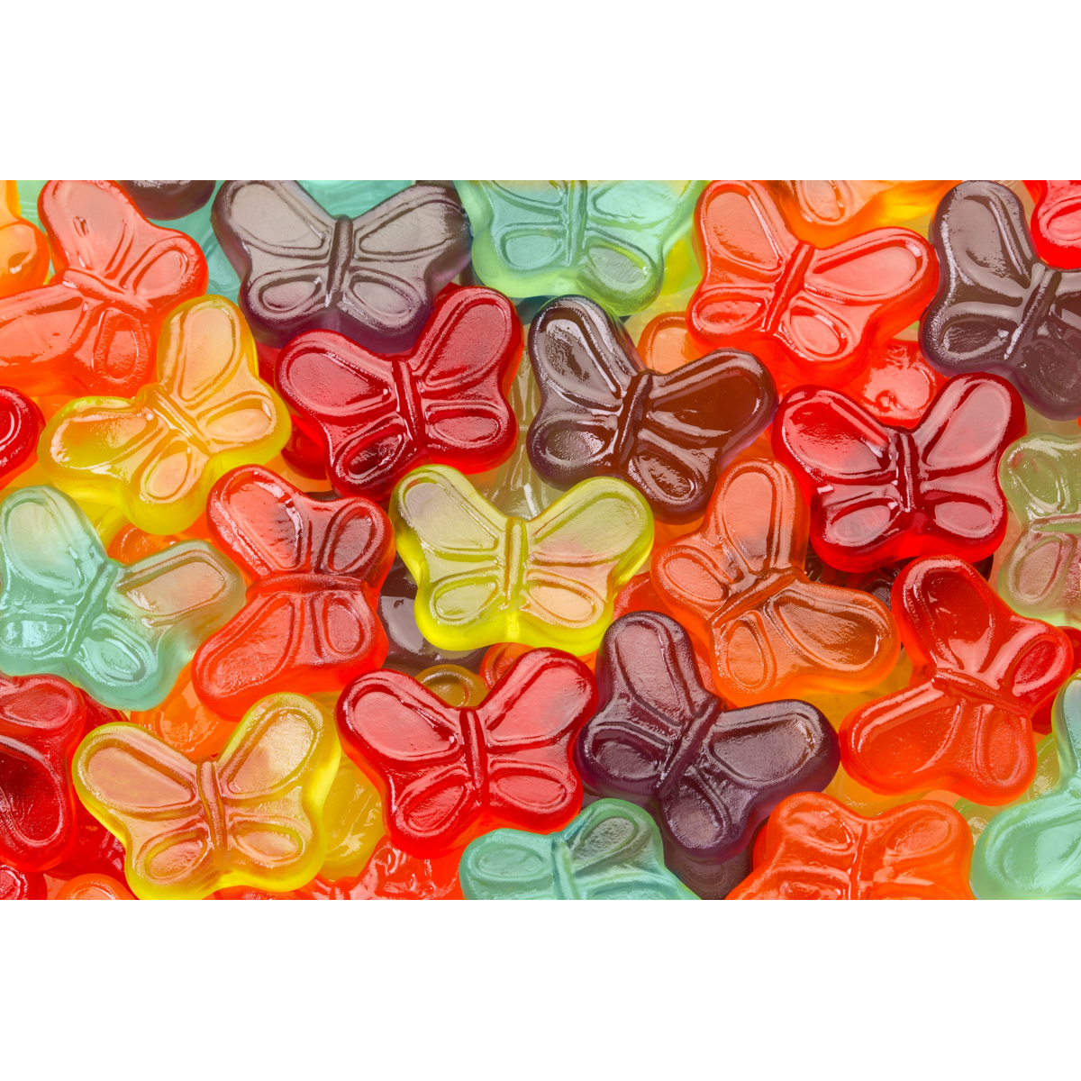 7.5 oz. Peg Bag of Mini Gummi Butterflies with Intense Flavors