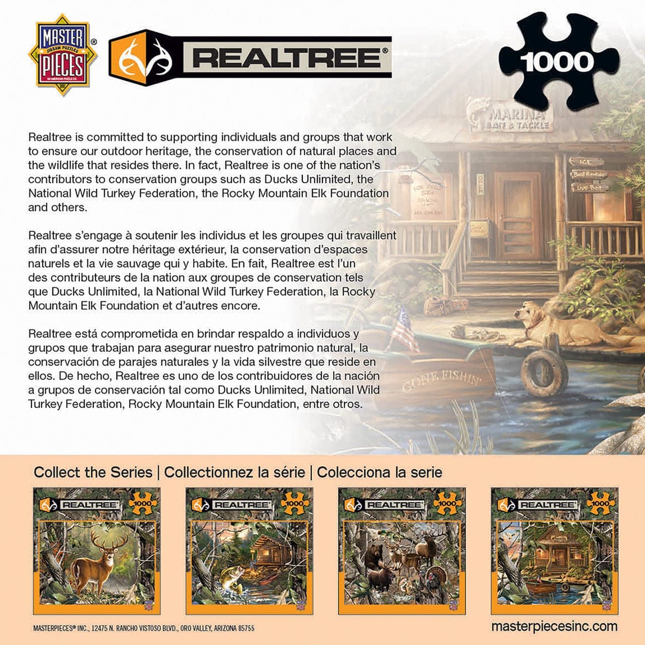 Realtree - 1000 Piece Gone Fishing Puzzle with Hand - painted Art