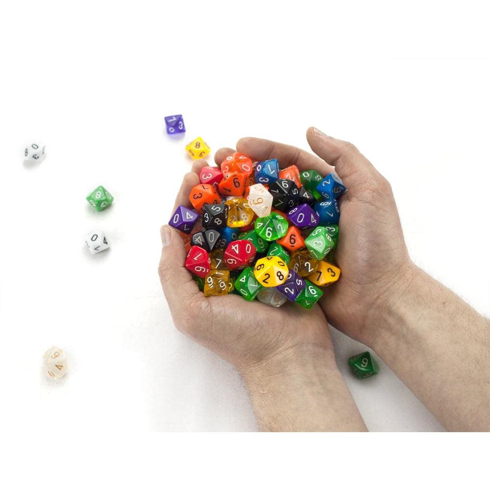 100+ Pieces of Multi - colored Random D10 Polyhedral Dice Set