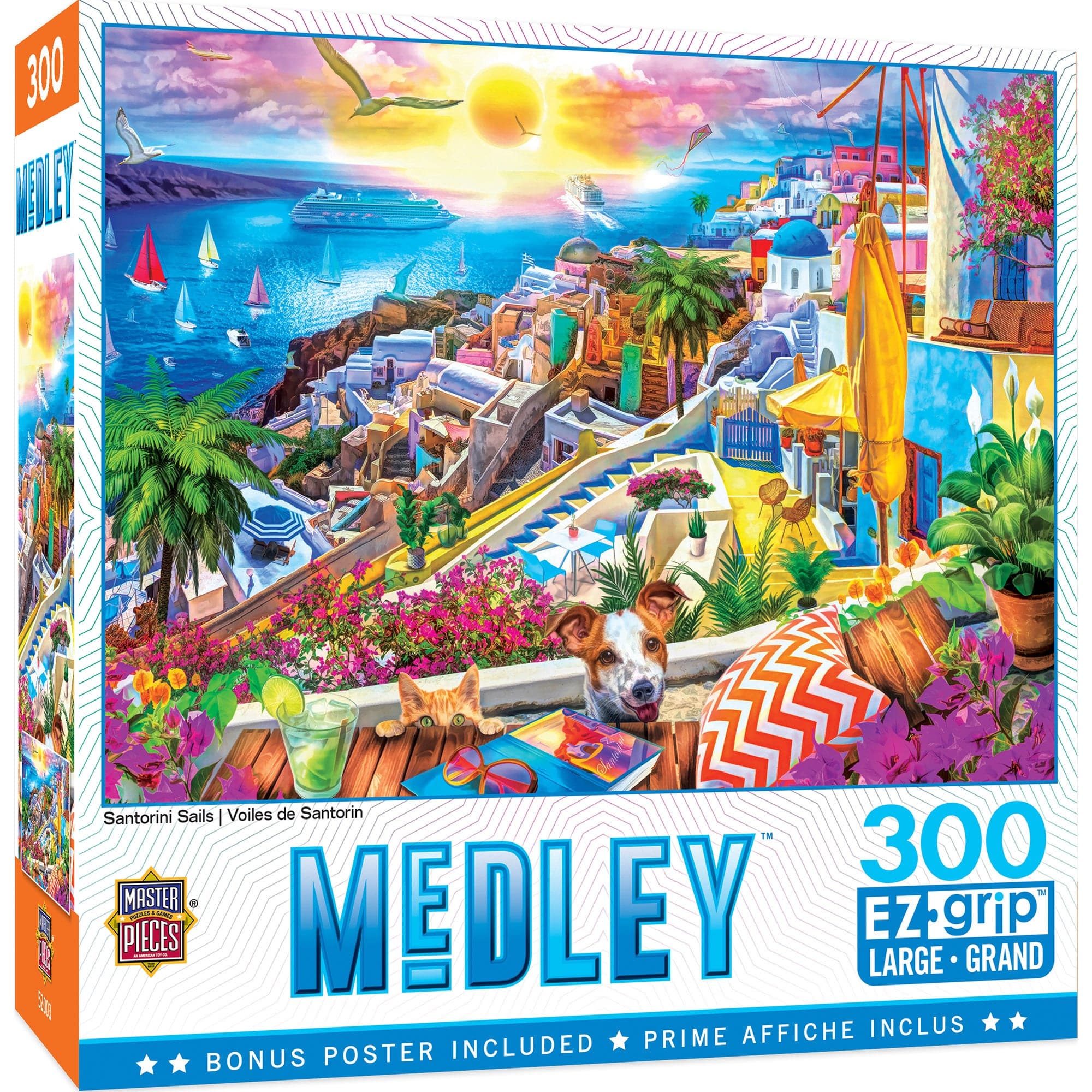 300-Piece EzGrip Medley Puzzle - Santorini Sails Scene