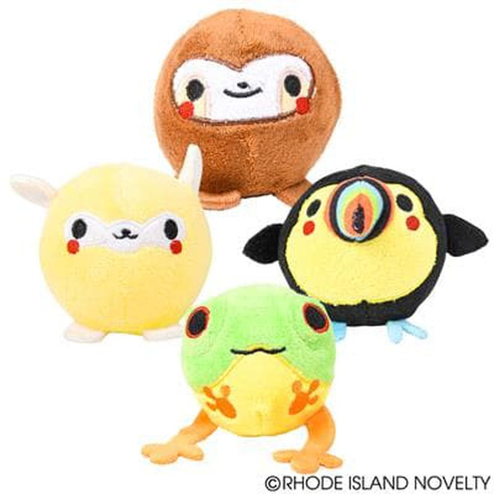 3 Premium Squishy Plush Jungle Animal Toys for Collection