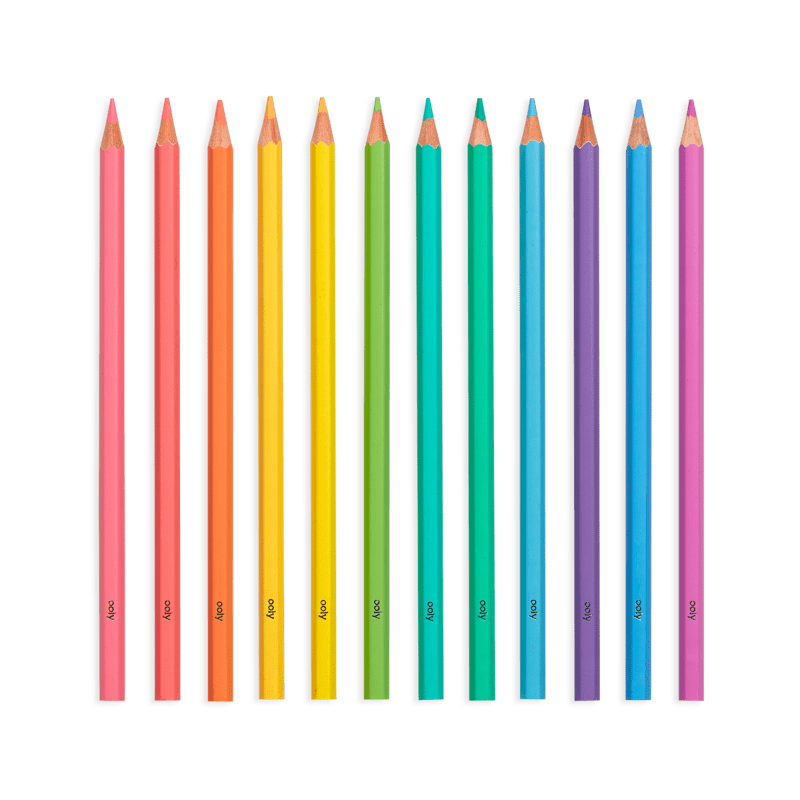12-Piece Set of Soft Pastel Shades Colored Pencils for Creative Artwork