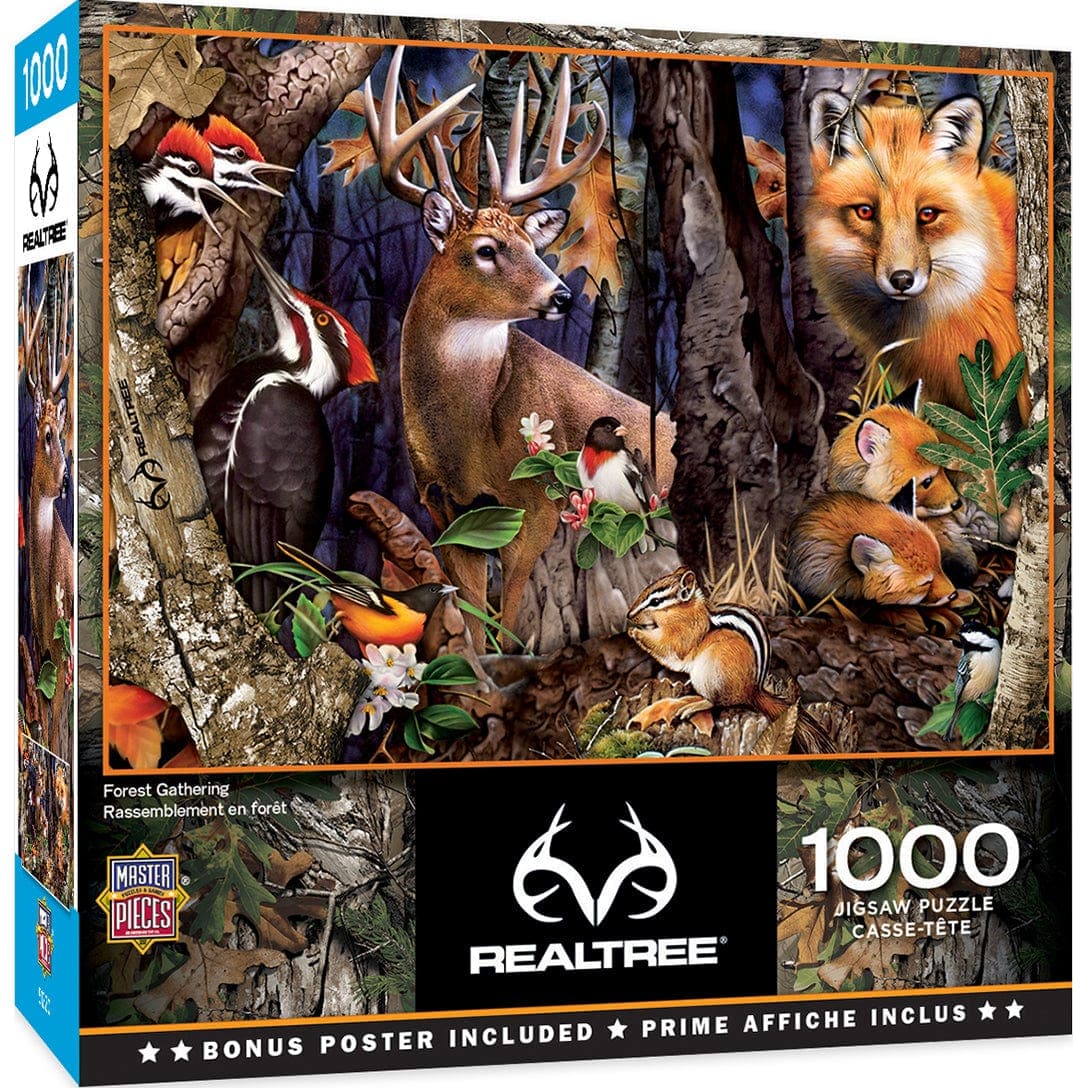 Realtree Forest Gathering 1000 Piece Jigsaw Puzzle - Explore the Wild