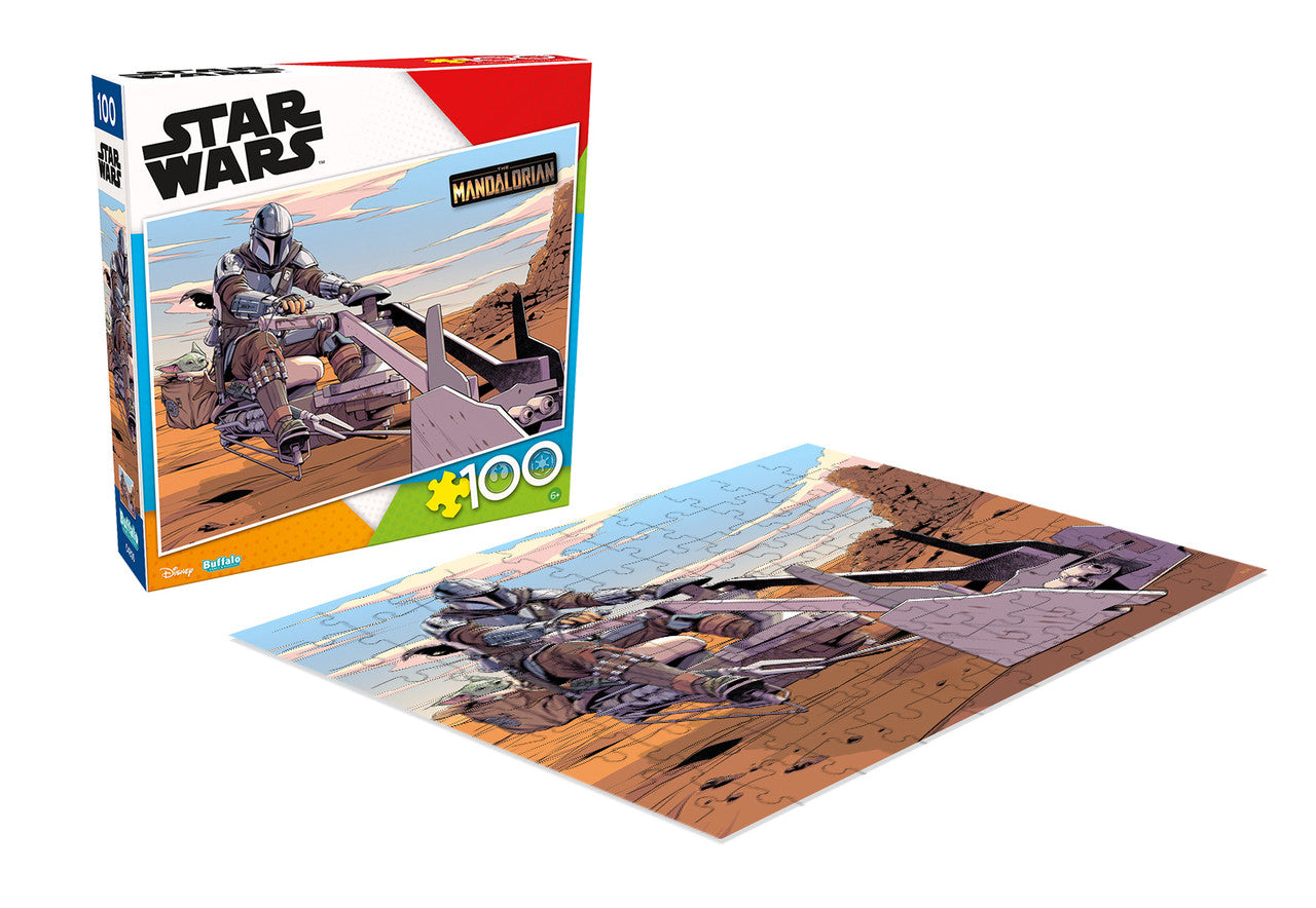 Star Wars The Mandalorian 100-Piece Speed Biker Puzzle for Kids