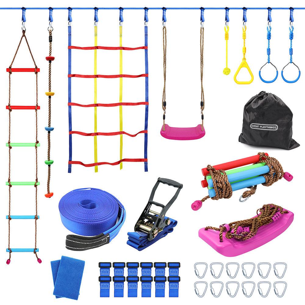 Great Playthings Ninja Warrior Obstacle Course with 8 High - Quality Accessories