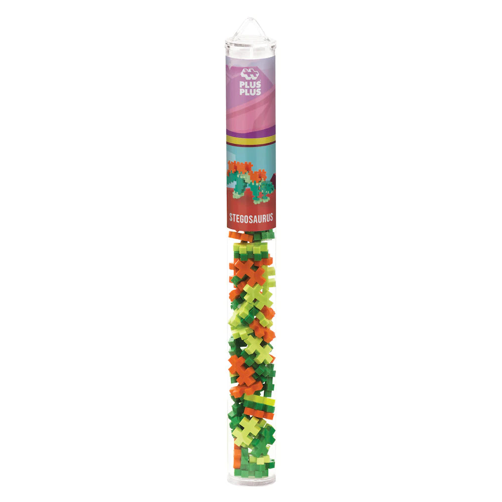 Plus-Plus 70-Piece Stegosaurus Tube - Ideal STEM Toy for Endless Creativity