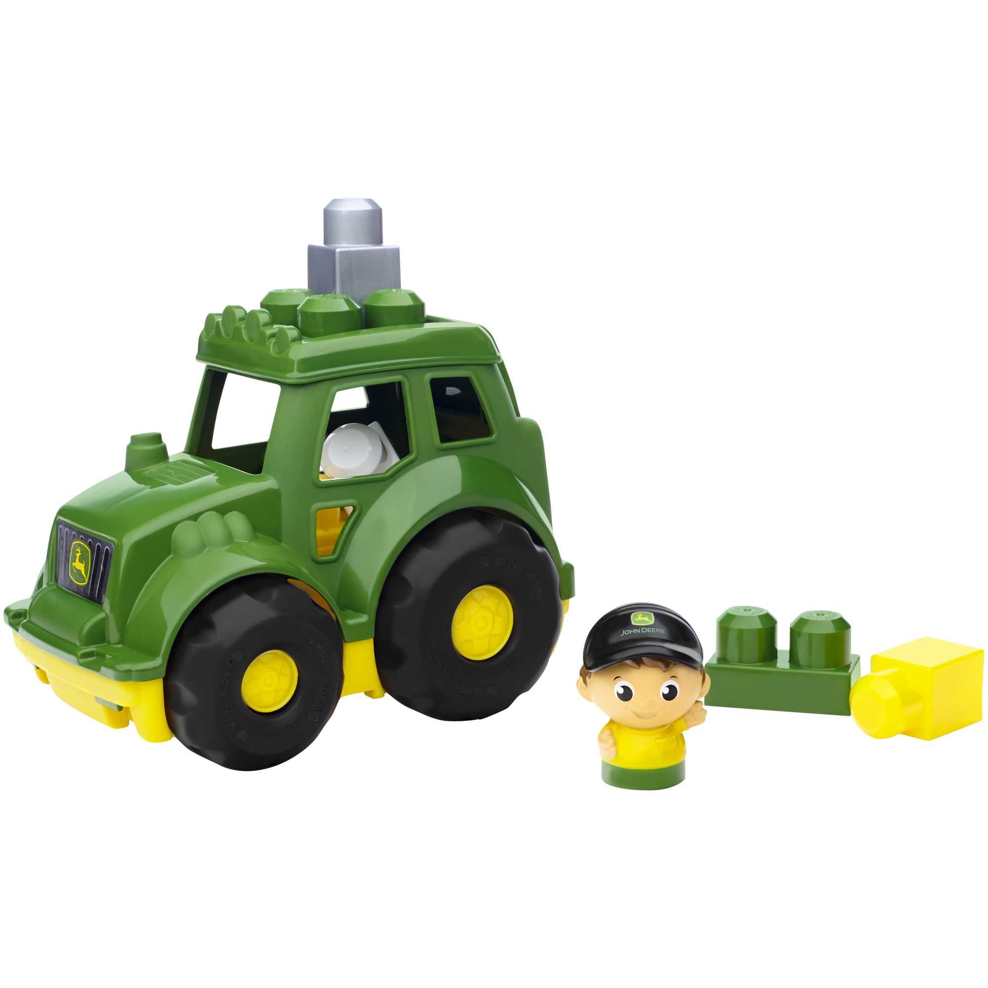 Mega Bloks Sturdy John Deere Lil' Tractor Building Set for 1 - 5 Year - Olds