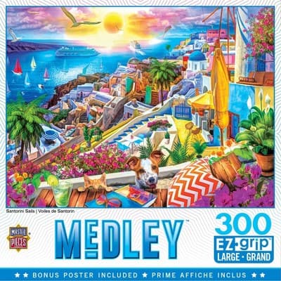 300-Piece EzGrip Medley Puzzle - Santorini Sails Scene