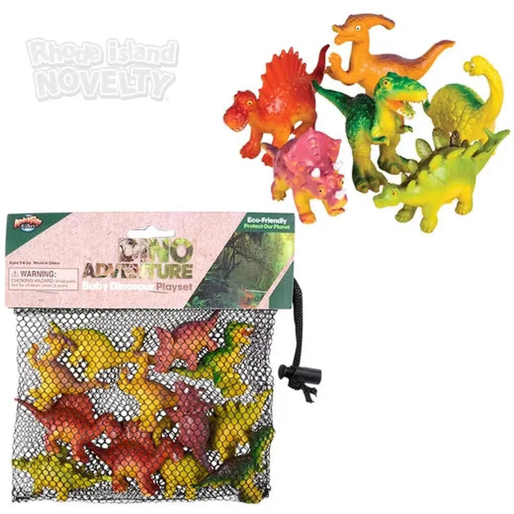 12-Piece Play Set of Baby Dinosaur Mesh Bags for Kids
