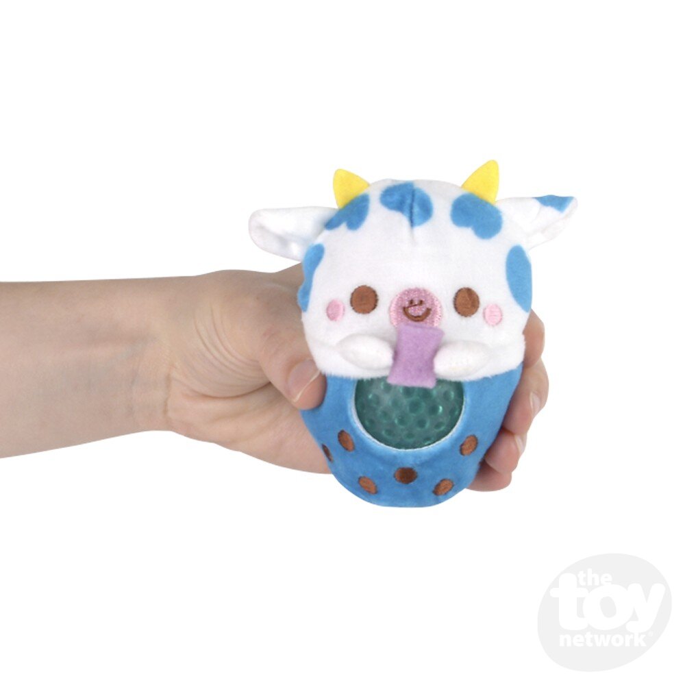 Soft and Squeezy 3' Animal Bubble Tea Bead-Filled Plush Ball for Ages 3+