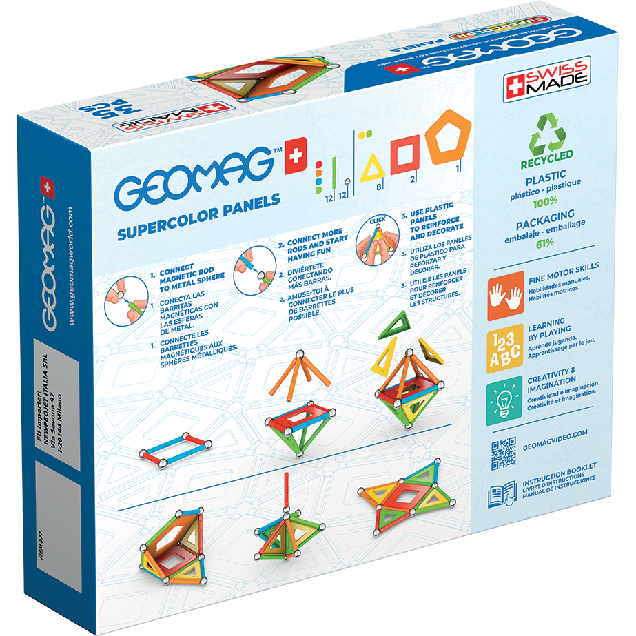 Geomag Supercolor 35-Piece Recycled Building Panels Set