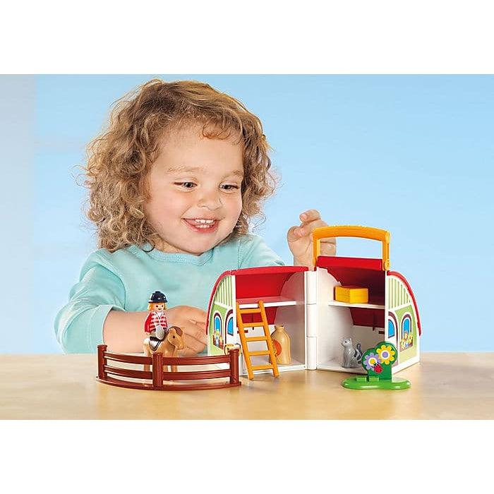 PLAYMOBIL®-1.2.3 My Portable Take - Along Barn for Kids