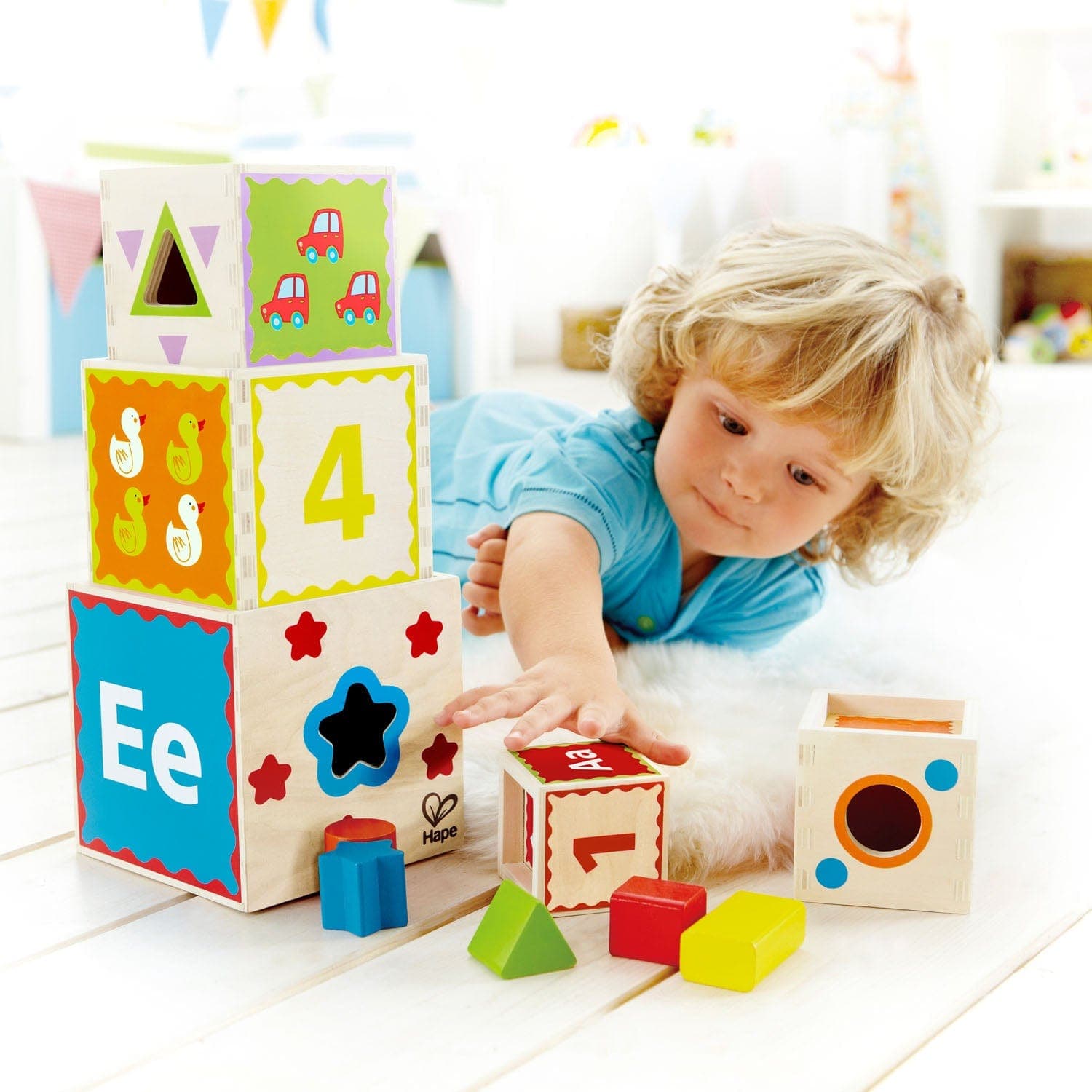 Interactive Pyramid of Play Nesting Blocks Set