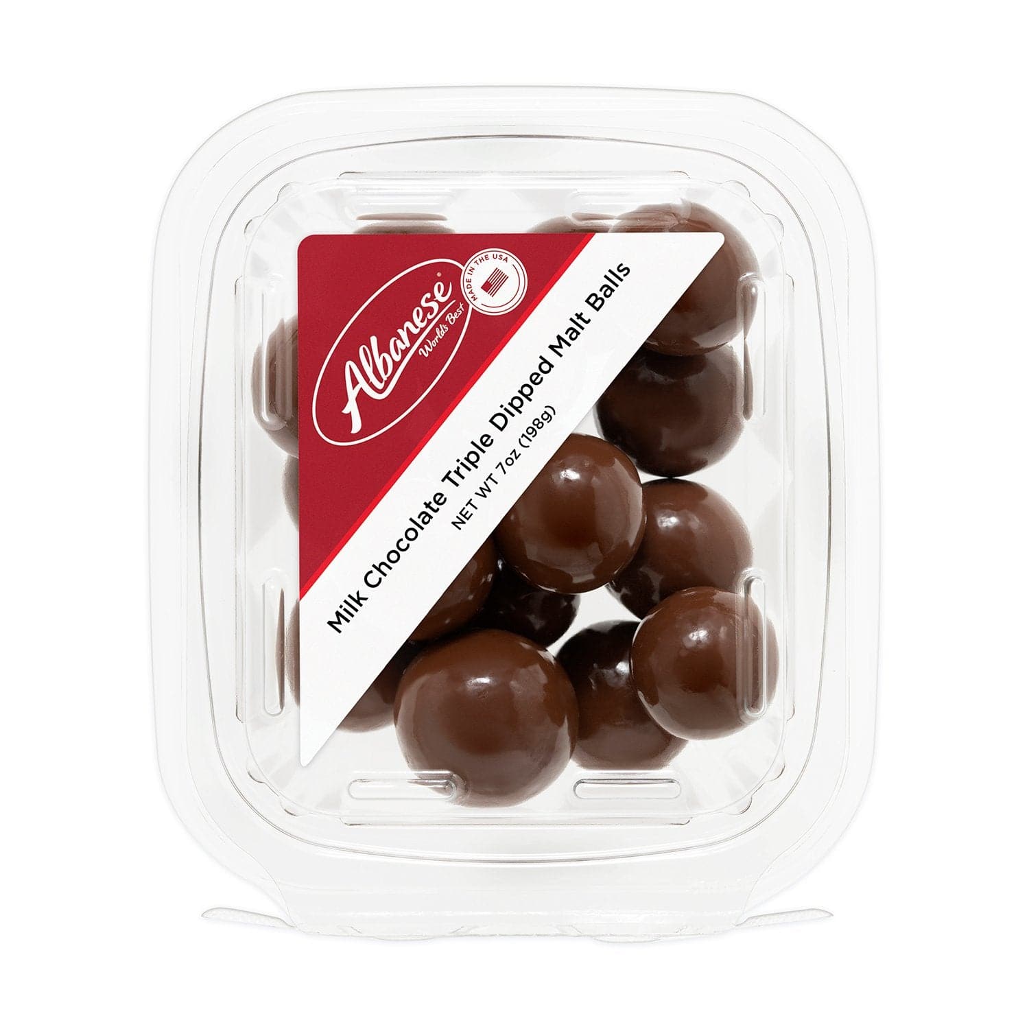 7 oz. Tub of Triple - Dipped Smooth Albanese Milk Chocolate Malt Balls