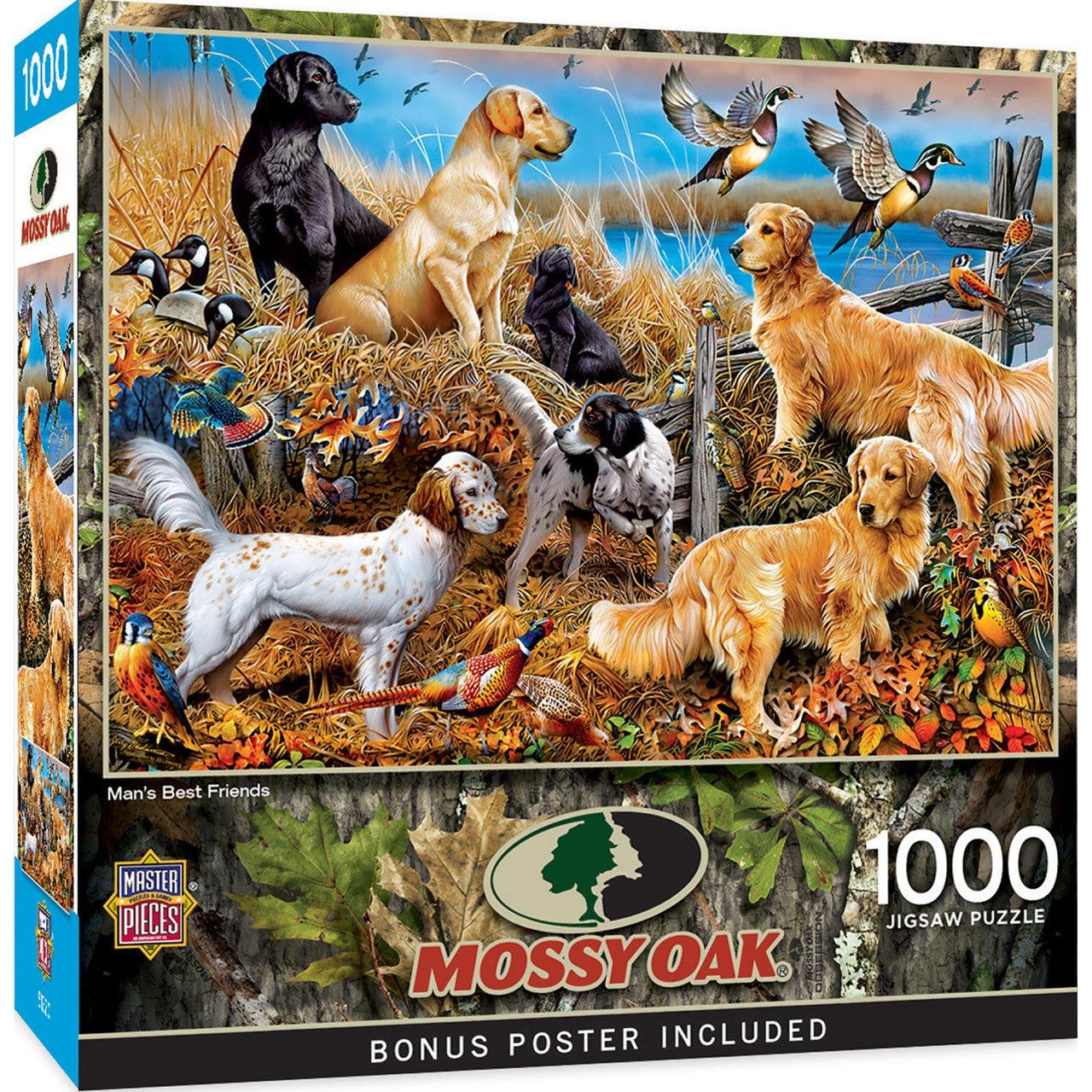 Mossy Oak 1000 - Piece Puzzle: Man's Best Friends - Family of Deer under American Flag