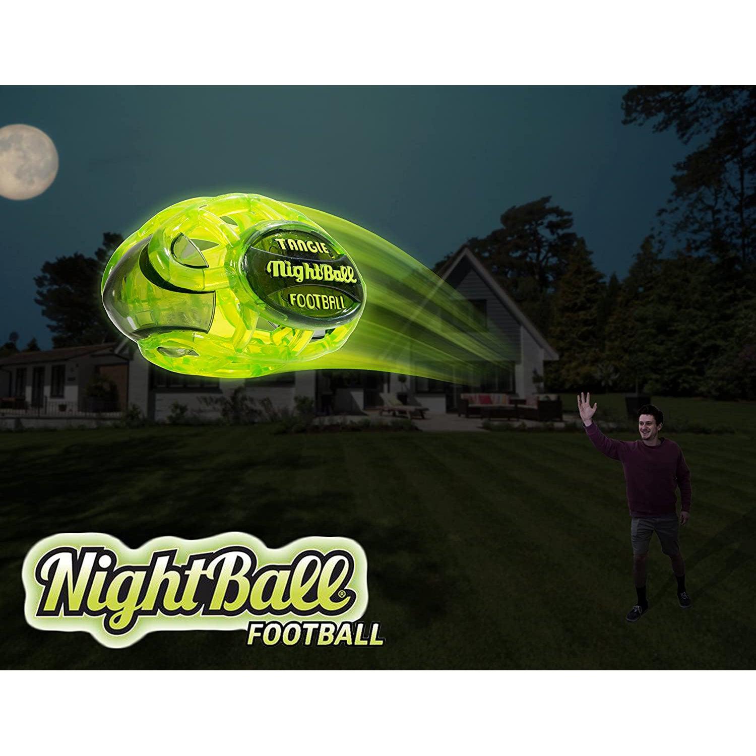 Blue/Green Nightball Matrix Football: Glow-in-the-Dark and Light-Up for Night Play