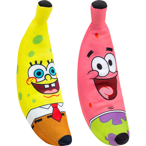 13 Assorted Styles of SpongeBob and Patrick Banana-Shaped Plush Toys